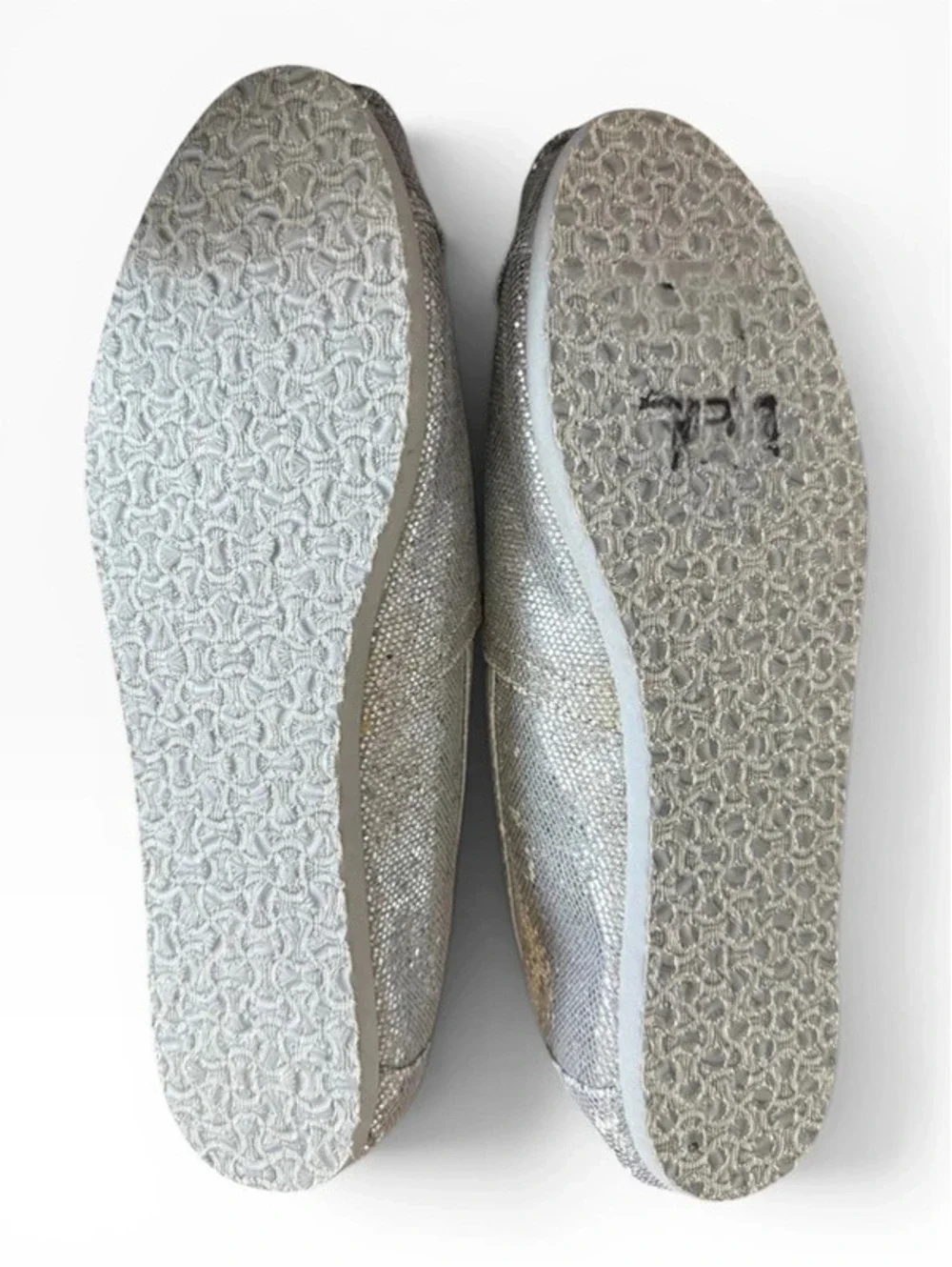 Silver Glitter Toms Size 8 New AS IS